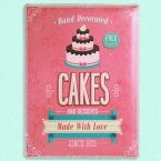 Cartel de Chapa Vintage Cakes 30 x 40 cm