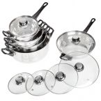 Batería de Cocina Acero Inoxidable (12 piezas)