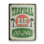 Cartel de Chapa Tropical Bar 30 x 40 cm