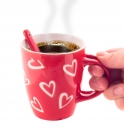 Hearts Ceramic Mug with spoon