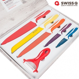 Juego de Cuchillos de Acero Inoxidable Swiss Q (Set de 6)